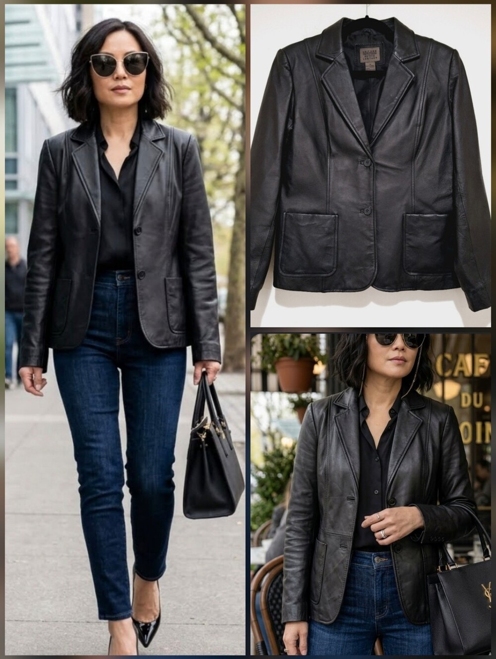 💙John Paul Richard>>>Petite Leather jacket blazer 🤍SIZE 10
